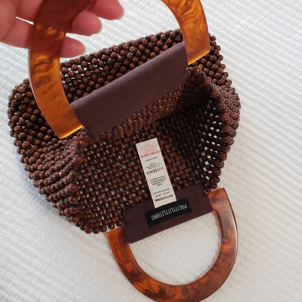 Brown Beaded mini bag - Picture 5 of 8